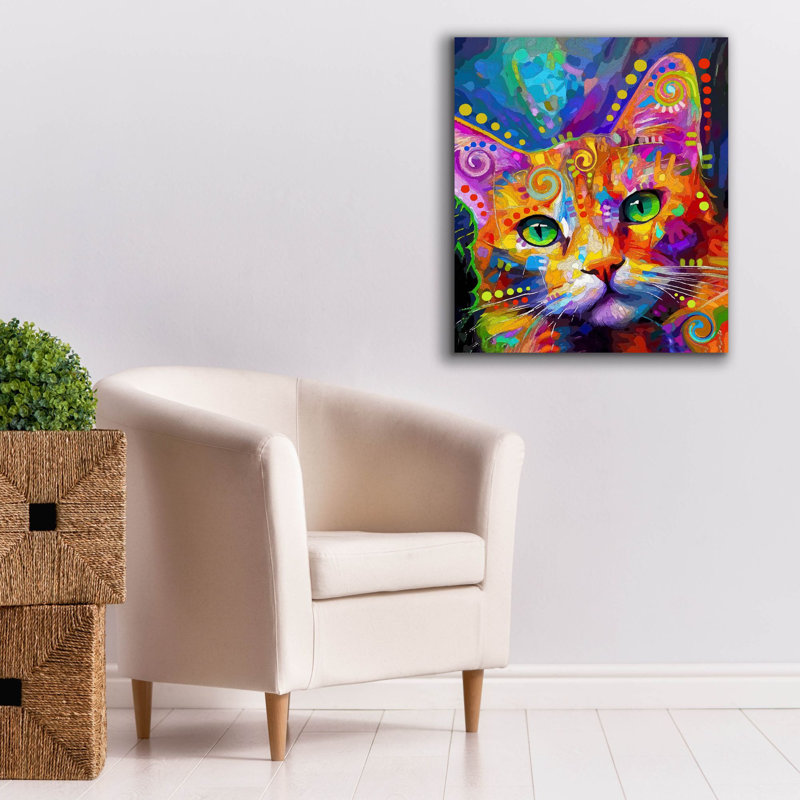 Toile épique Graffiti «Tabby Wants Treats» par Dean Russo, 26 po x 30 po