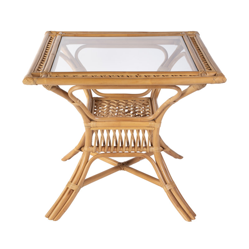 Beachwood 34.25 in. W Square Rattan Dining Table