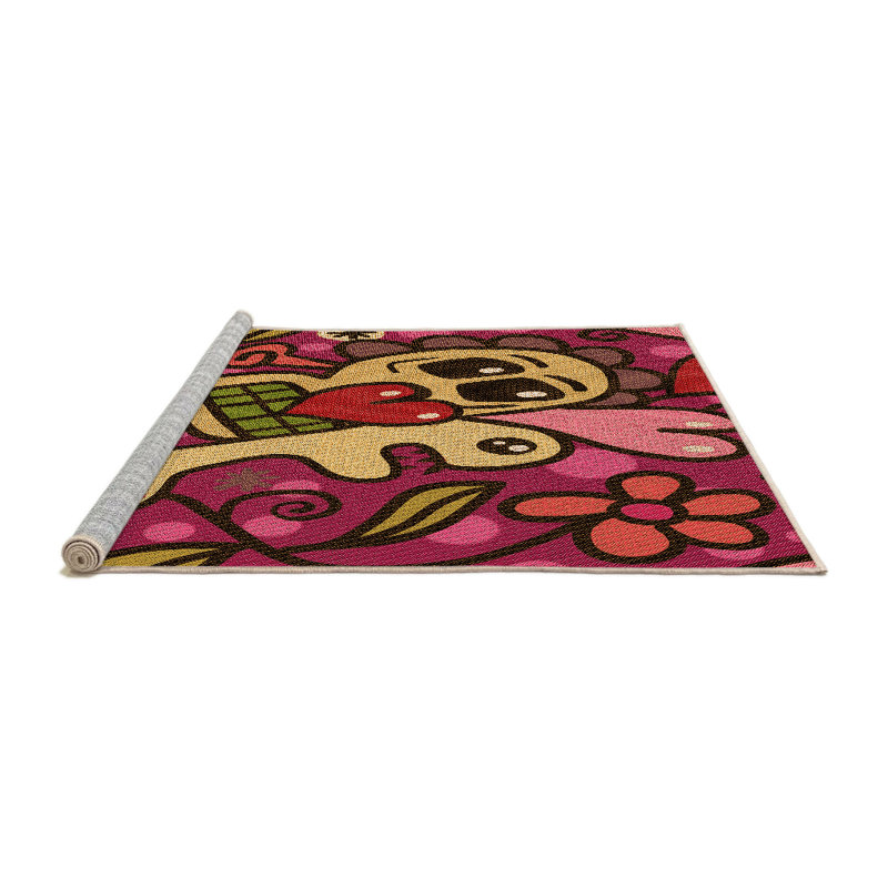 Tapis 100% à motifs lavables à la machine 2989 Pat68-Org, Carré 7 pi