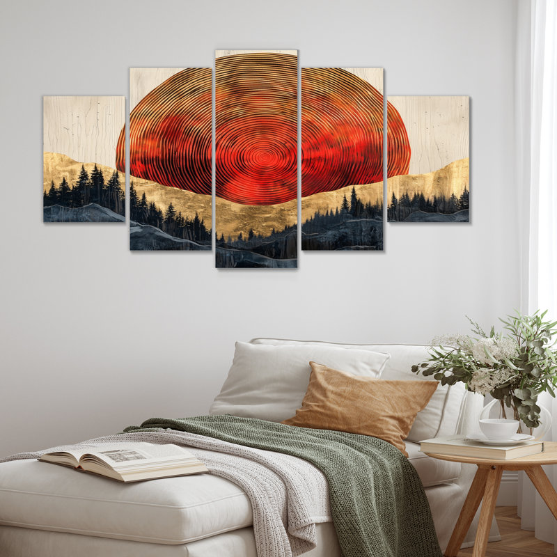 Crigler - forêt, art mural - décoration murale traditionnelle, H 32 po x l 60 po, 5