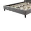Grand lit plateforme tapissier Brassex avec système de lattes en bois courbé et pieds en bois massif, gris-701267299-701267297