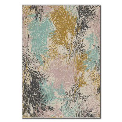 Luxurious Velvet Area Rug, 2.6 x 4.6 Feet, 100% Polyester, 740 g/m² | Non-Slip Felt Dot Underside, Laminated Sponge for Comfort | Easy Machine Washable | Modern Digital Print Design, Perfect for Any Room