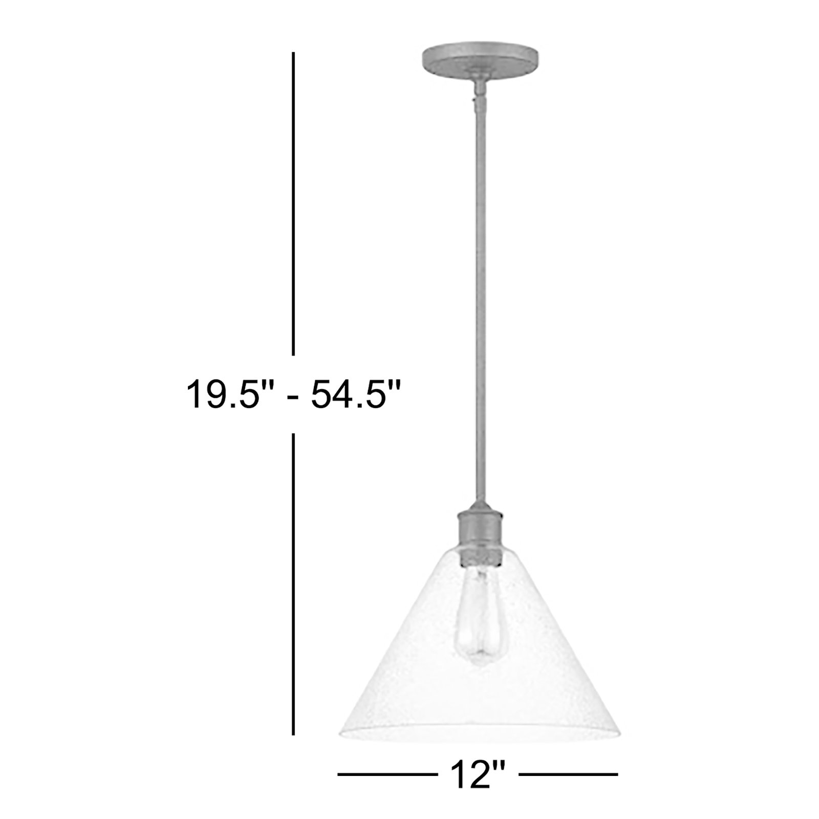 Agnew Single Light Glass Dimmable Pendant, Midnight Black