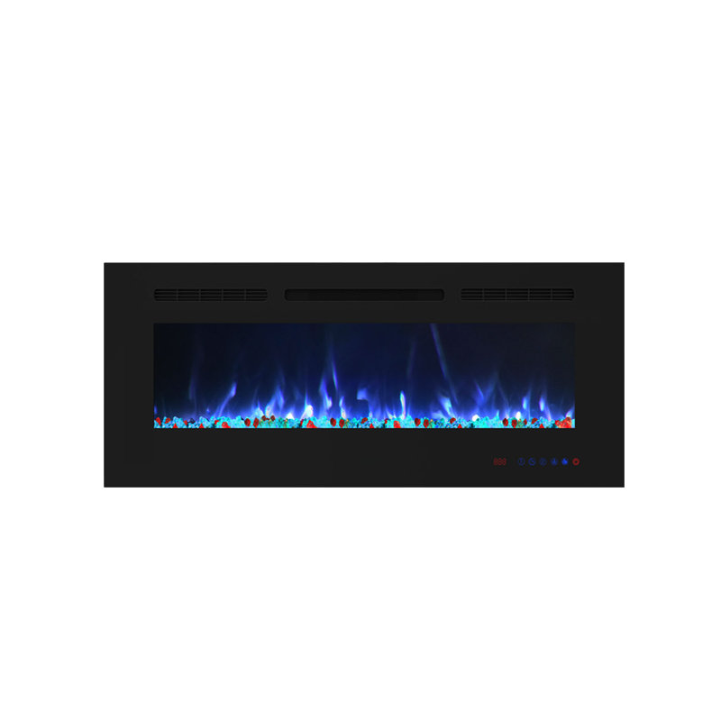 Mcguigan Black Electric Fireplace with 5100 BTU, 17.72" H x 42" W x 5.51" D
