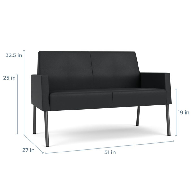 Causeuse Mystic, Acier gris anthracite, Modena Graphite