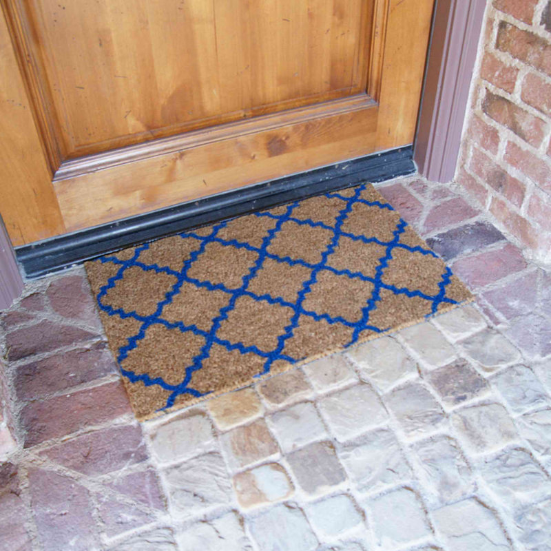 Wendland Non-Slip Geometric Outdoor Doormat, Blue
