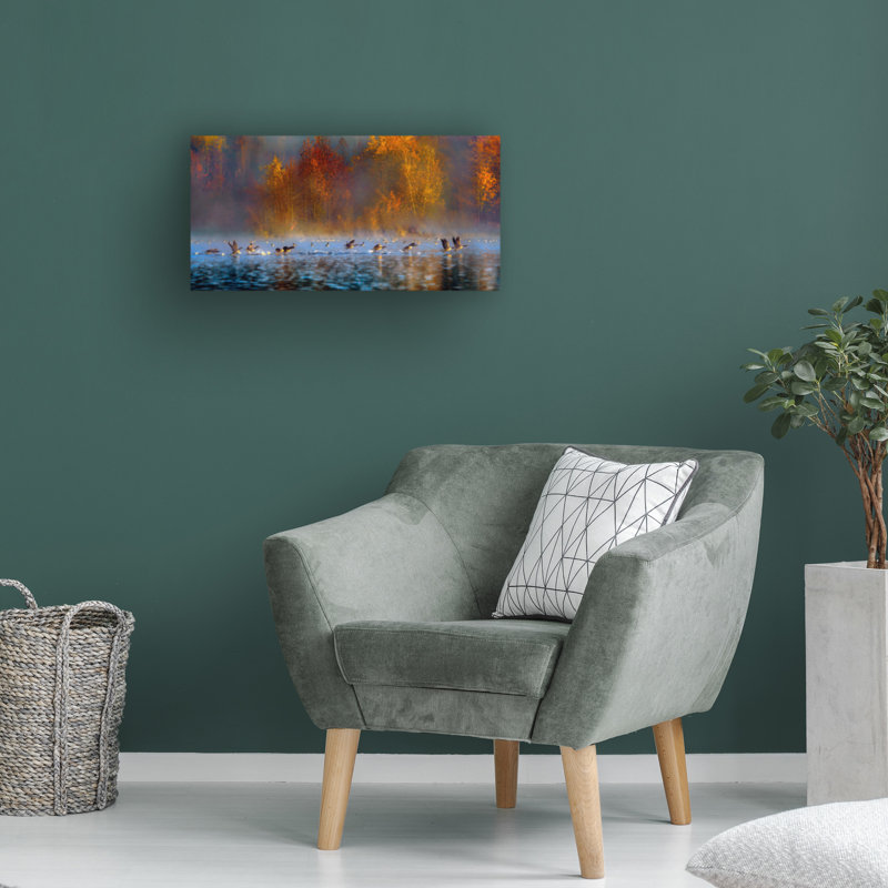 Art sur toile «Hua Zhu Audubons», H 16 po x l 32 po