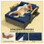 Canapé-lit d'extérieur en rotin bleu marine avec repose-pieds avec rangement - mobilier de patio modulaire 4-en-1