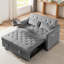 Lit en velours gris avec accoudoirs de table d'appoint, style moderne, se convertit rapidement, plusieurs angles réglables pour un confort supérieur, et en plastique, lit convertible simple à assembler, table tournante,-121047676