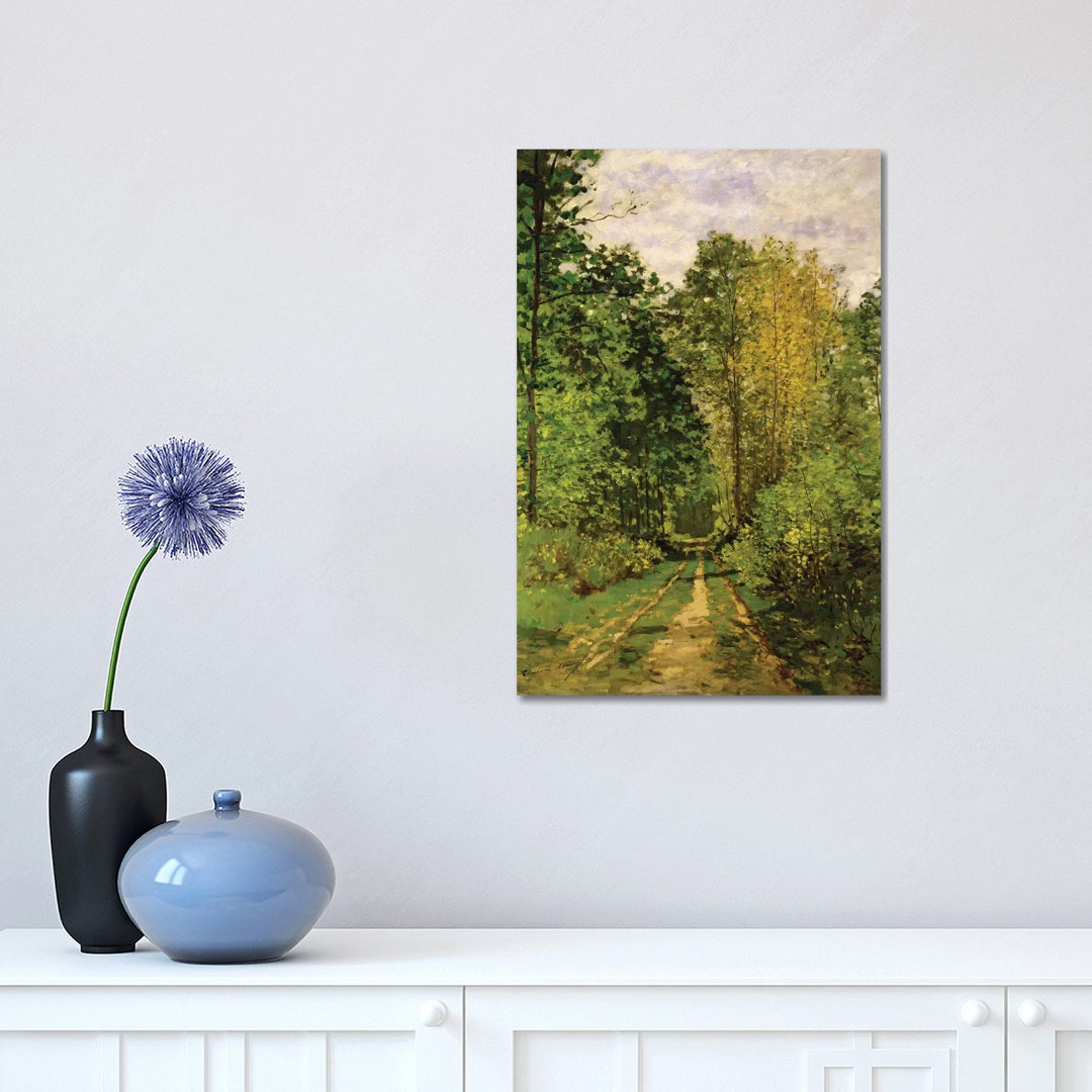 Wooded Path, 1865 by Claude Monet - Wrapped Canvas Photograph