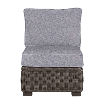 Fauteuil de chambre modulaire rustique tissé noyer noir