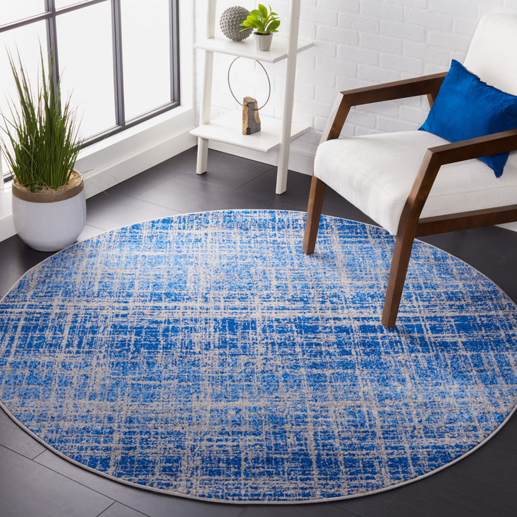 Riebe Abstract Blue/Silver Area Rug