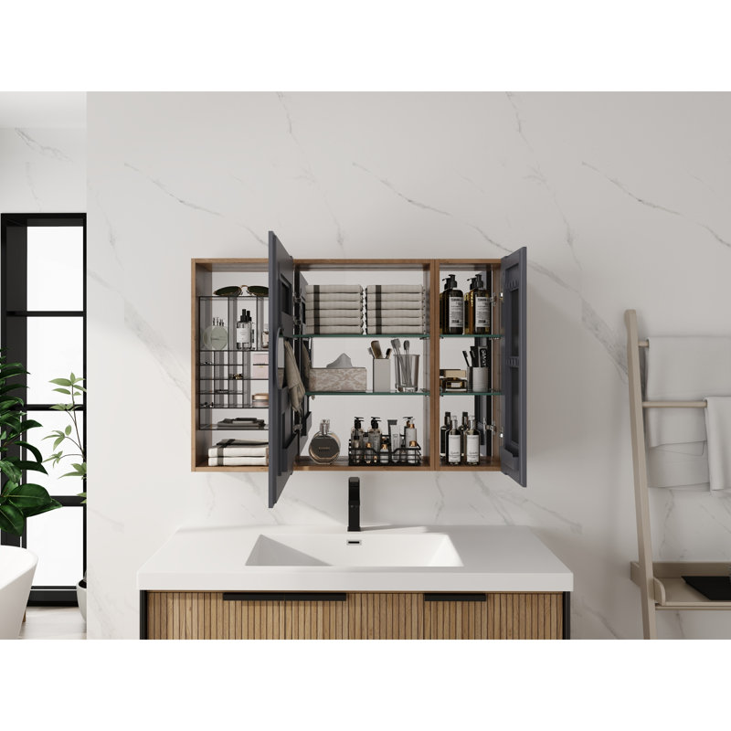 Bathroom Mirror Cabinet with Storage Combination