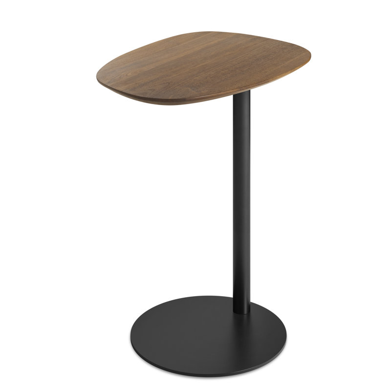 Swole Solid Wood End Table, Walnut/Black, 25" H x 20" W x 15" D