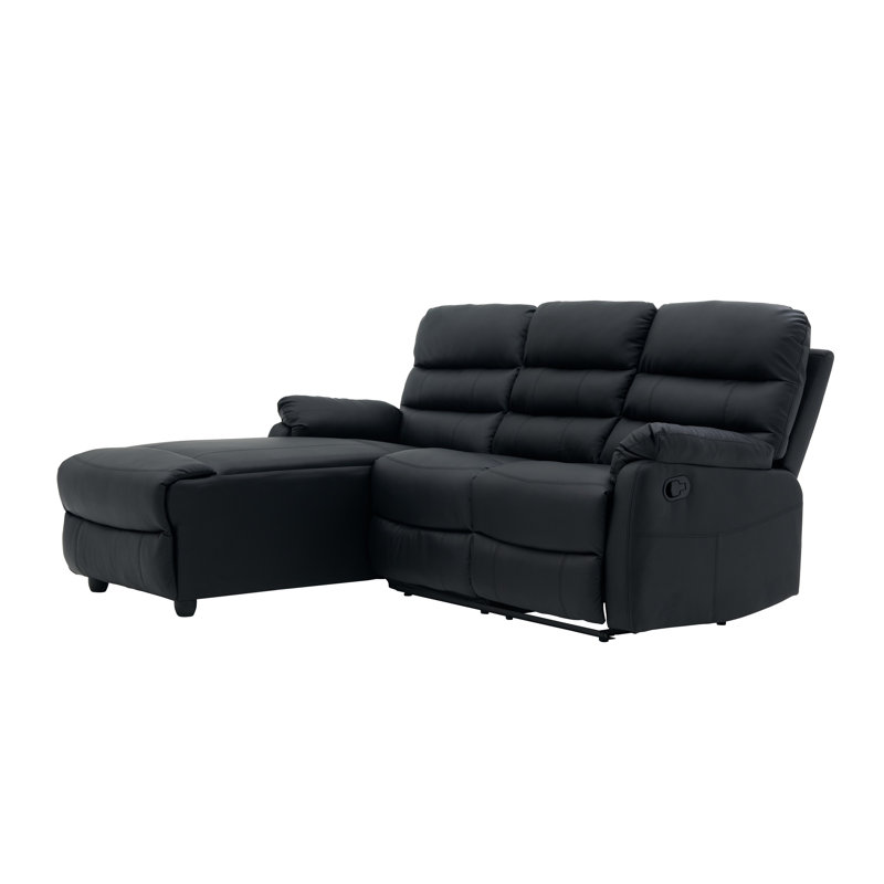 Carter 3 Seater Faux Leather Reclining Sofa, Left