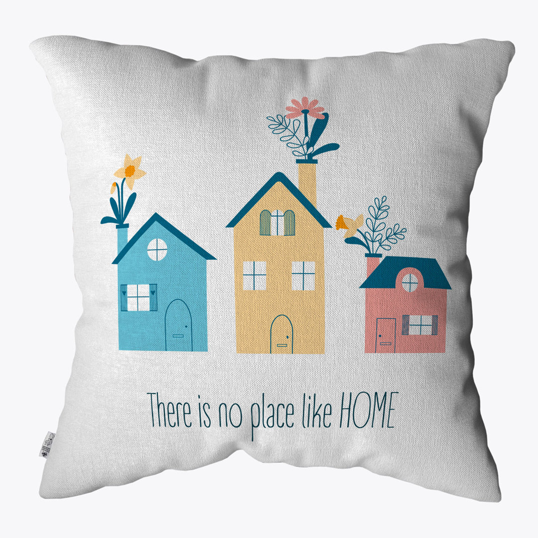 Floral White Square Cushion Cover