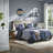 Cotton Bedding Sets, Elegant Blue Patchwork Quilt For All Seasons