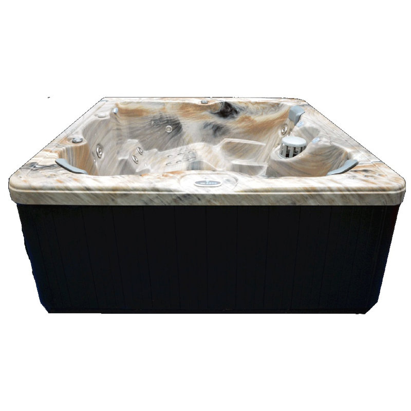 Tuscan Sun 5-Person Acrylic Square Hot Tub with 51 Jets