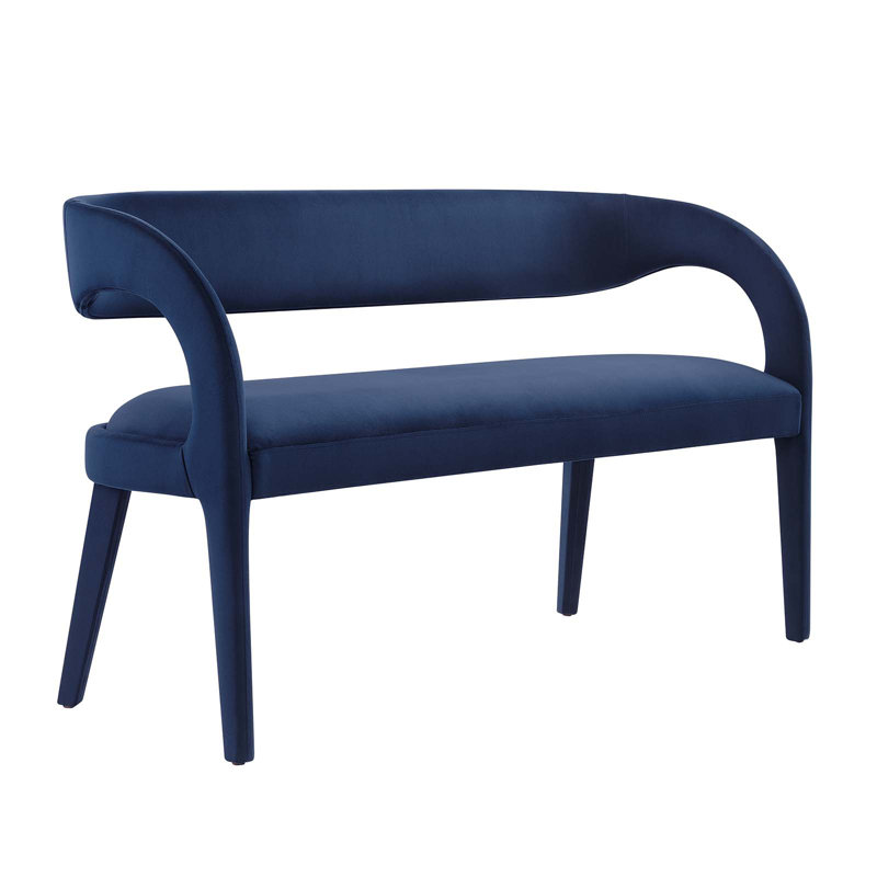 Modway Pinnacle Performance Velvet Accent Bench, Midnight Blue