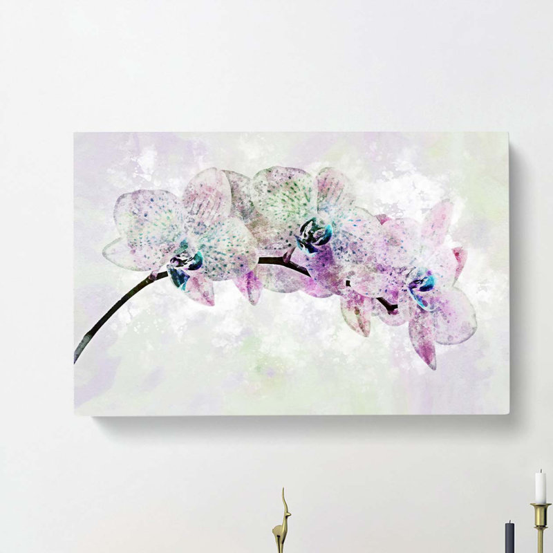 Colourful Orchids In Abstract - Wrapped Canvas Painting, 50cm H x 76cm W x 3cm D