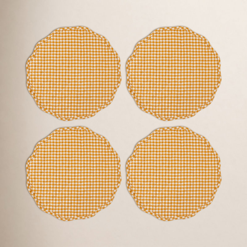 Ensemble de 4 napperons matelassés Farmhouse, Ocre