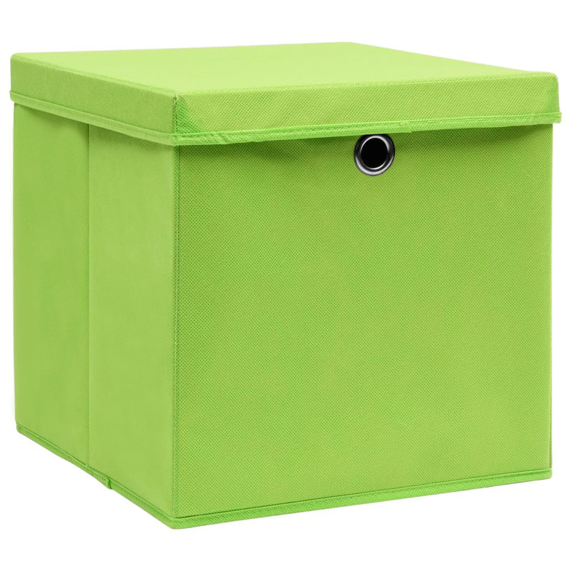 Rebrilliant Fabric Decorative Bin, Green, 28cm H x 28cm W x 28cm D