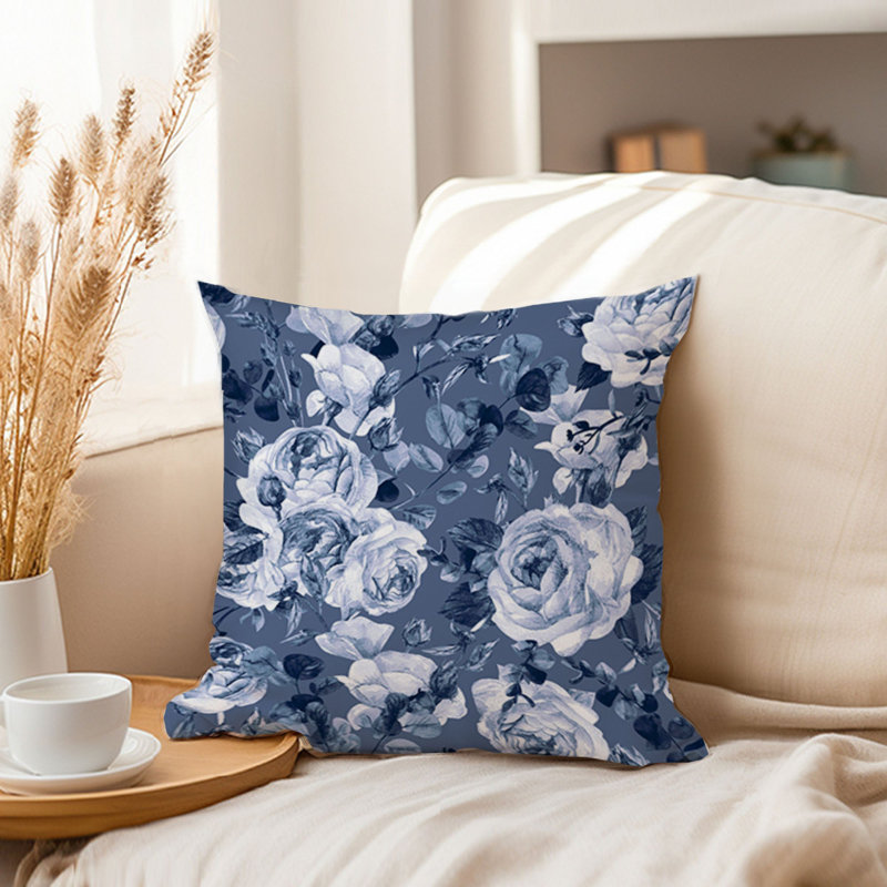 Floral Blue Flower Elegance Modern, 18"H x 18"W