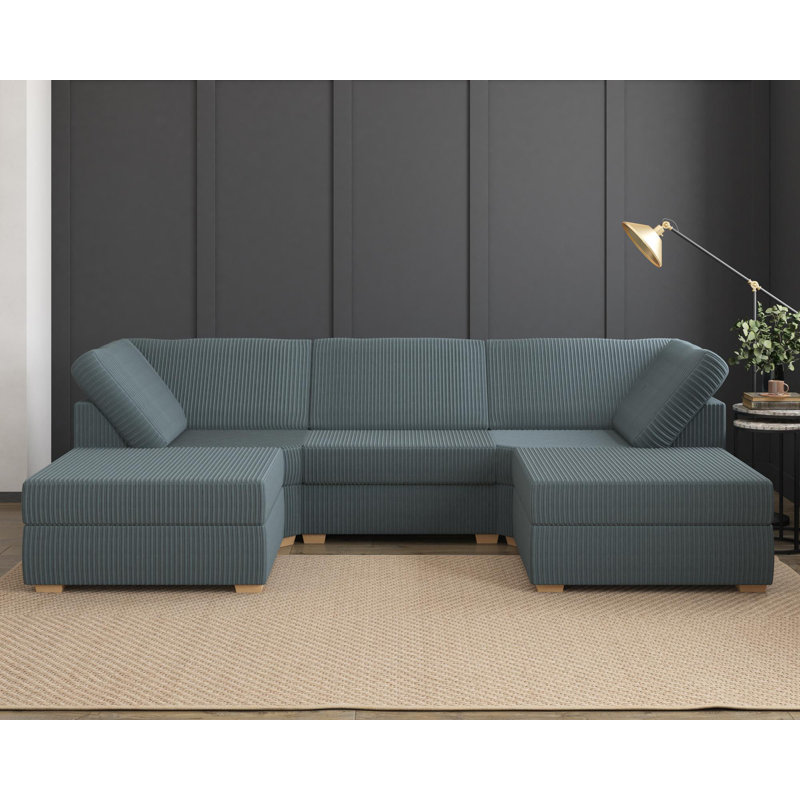 Nestle U Shape, Fixed Back, Charcoal Polyester