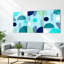 Impression sur toile tendue à motif géométrique tropical, ensemble de 3-471484591