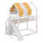 Full Size House Bed With Canopy & Slide, Built-In Bookshelves, Solid Wood Loft Frame-2044690716