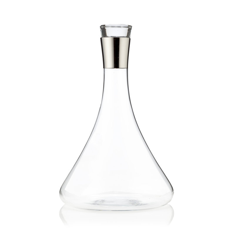 Harrison Irving Chrome-Rimmed Crystal Decanter