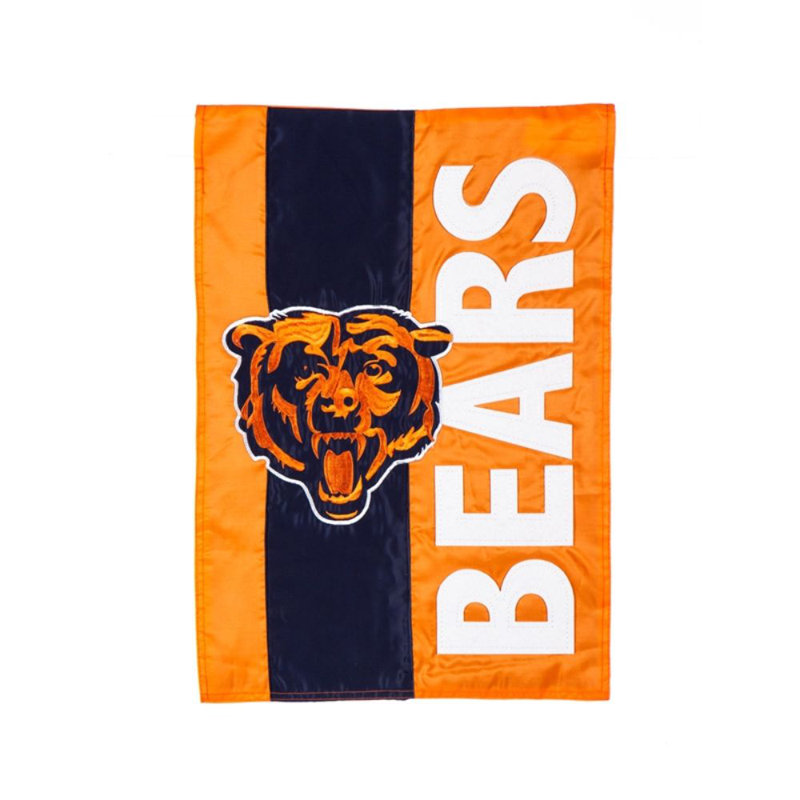 Drapeau maison en polyester 2 côtés nfl, H 18 po x l 12,5 po, Bears de Chicago