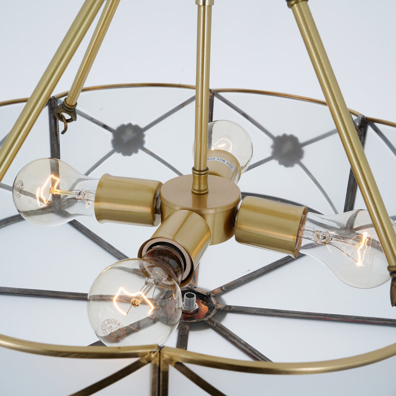 4-Light 17" Modern Gold Drum Chandelier
