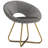 Barrett 25"W Upholstered Velvet Contemporary Accent Chair with Curved Back and Gold Metal Base-70863520