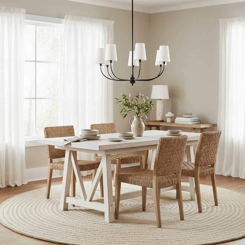 Barrone Iron 6-Light Chandelier, Matte Black
