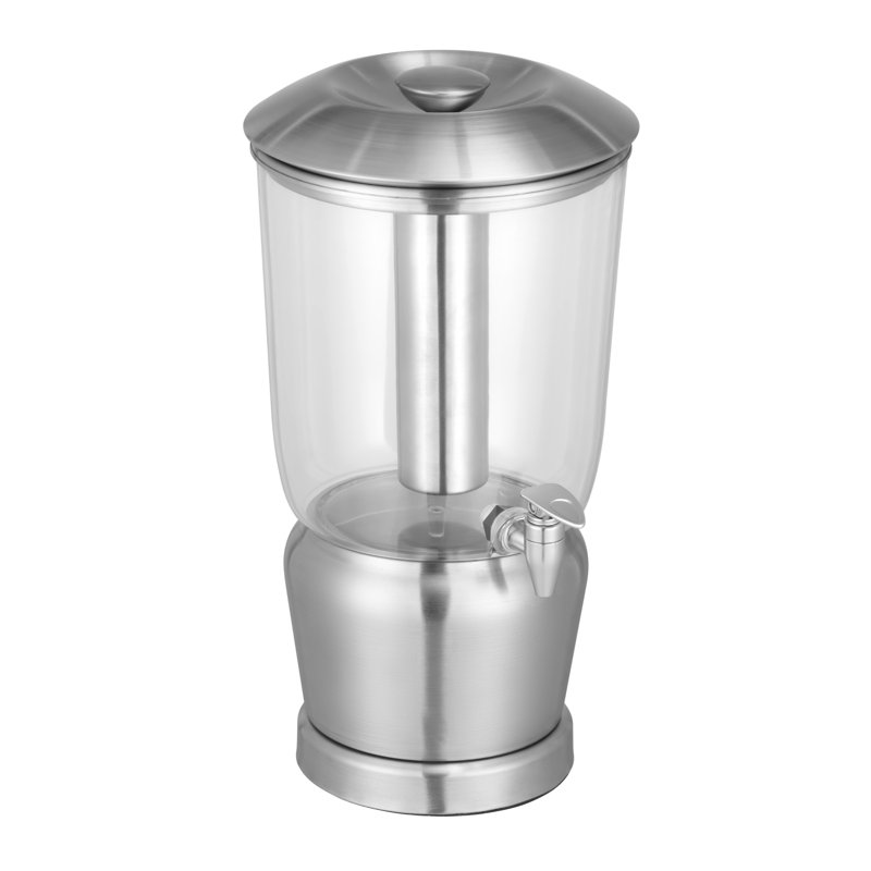 Distributeur de boissons grand format avec support - Distributeur de boissons de 3 gallons pour les fêtes, avec robinet et deux compartiments à glace en acier inoxydable - Pour thé glacé, limonade, jus, sangria ou cocktails