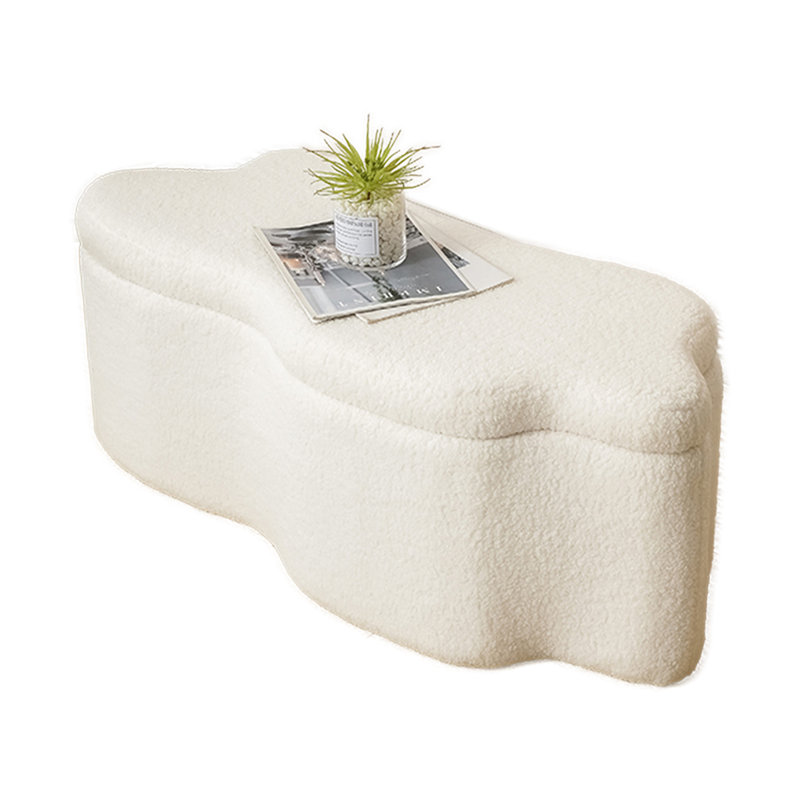 Cloud-Shaped Berber Fleece Storage Ottoman