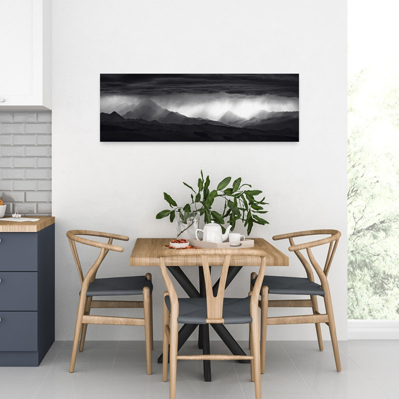 «Dramatic Mountain Light Dramatic Peaceful Serene Landscape Mountain», art mural, H 12 po x l 36 po