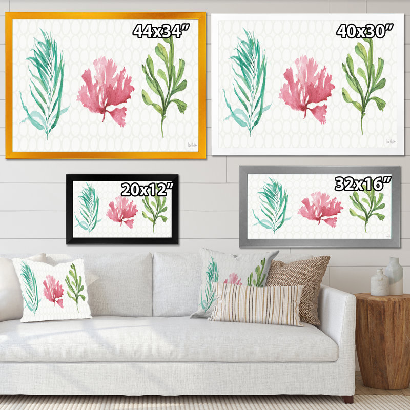 «Mixed Botanical Green Leaves II», reproduction d'art, H 36 po x l 46 po x P 1,5 po, Cadre noir