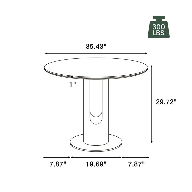 35" Glass Bistro Table
