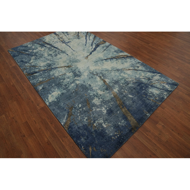 Nature Print Abstract Modern Area Rug 5x8