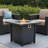 28-Inch Iron Square Propane Fire Pit Table
