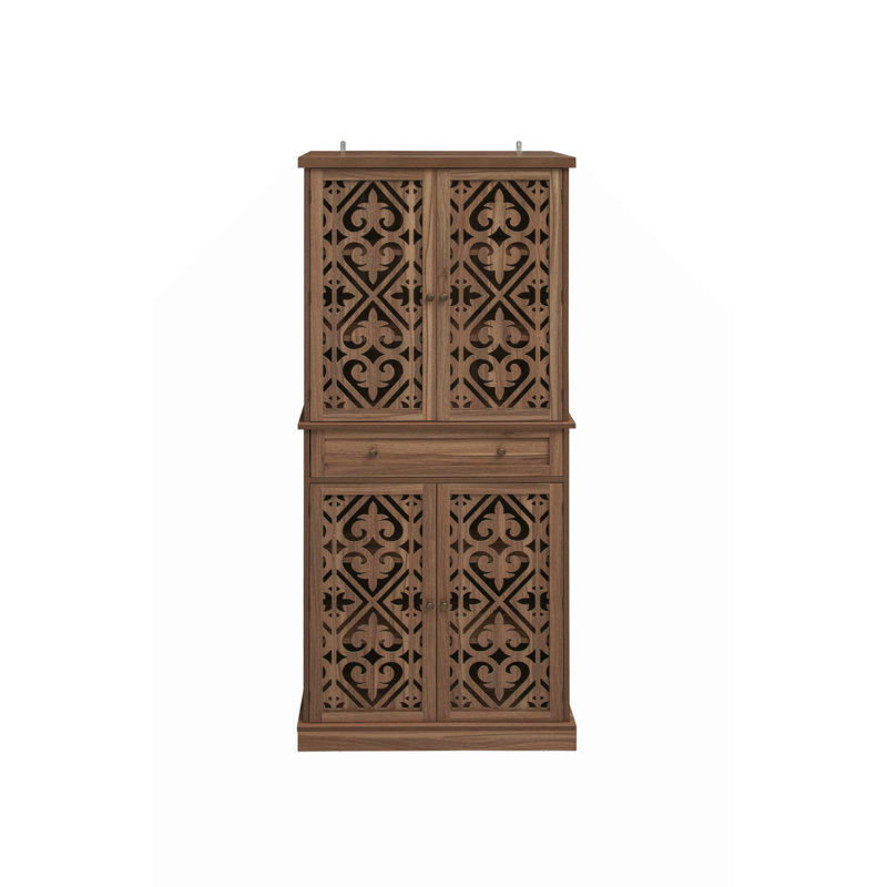 Armoire de rangement à 4 portes avec 1 tiroir et 4 tablettes intérieures réglables