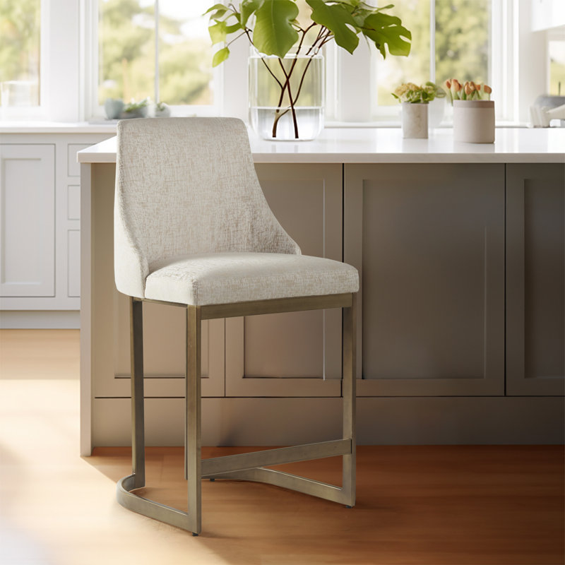 Tabouret de comptoir rembourré H 26 po avec base en métal