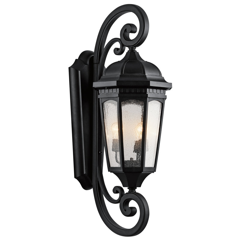Lanterne murale d'extérieur 3 lumières Flinders, Noir texturé