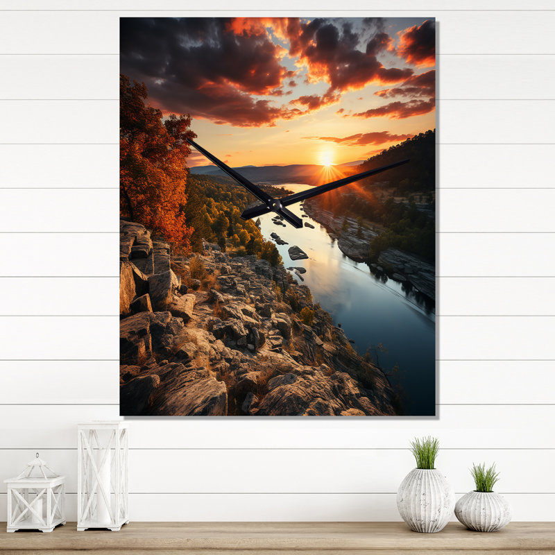 Horloge murale Connecticut Landscape III - Paysages, H 32 po x l 16 po x P 1 po