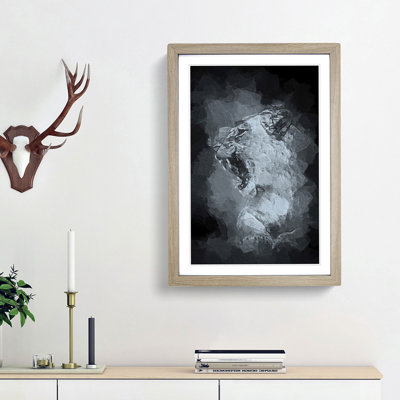 Fierce Lioness in Abstract - Picture Frame Painting Print