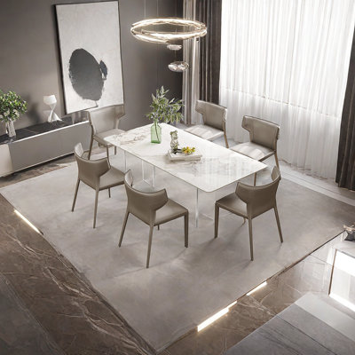 Acrylic Floating Rock plate Dining Table