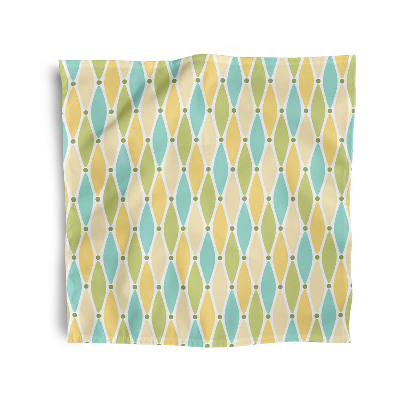 Lakitha Polyester Geometric Square Napkin, Yellow