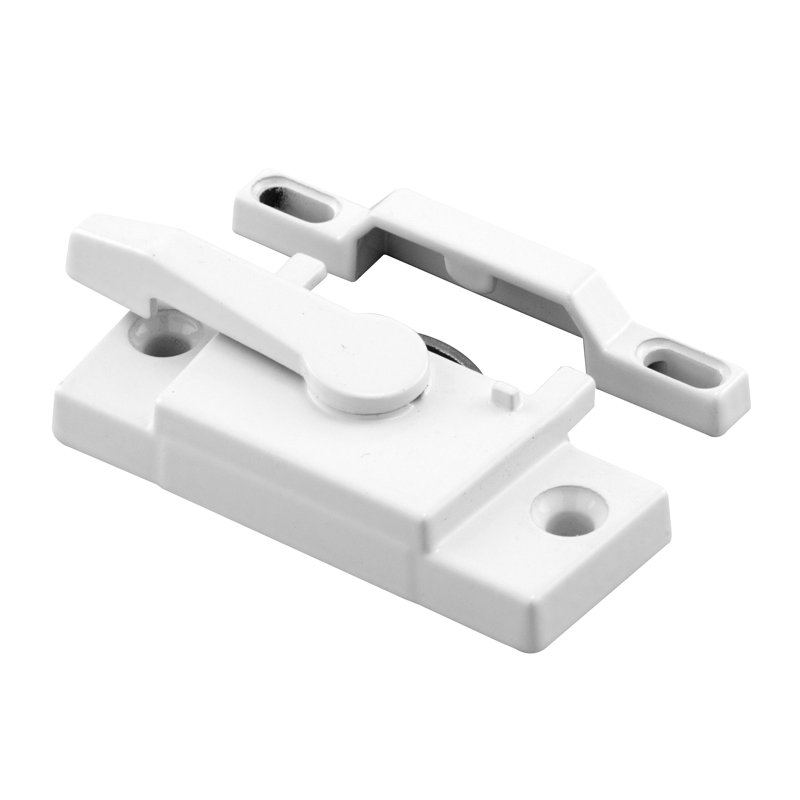 Prime-Line Sash Lock, Single Unit, White  Diecast Construction, White Powder Coat w/ Enamel Finish, Designed for both Single & Double Hung Windows (Single Pack)